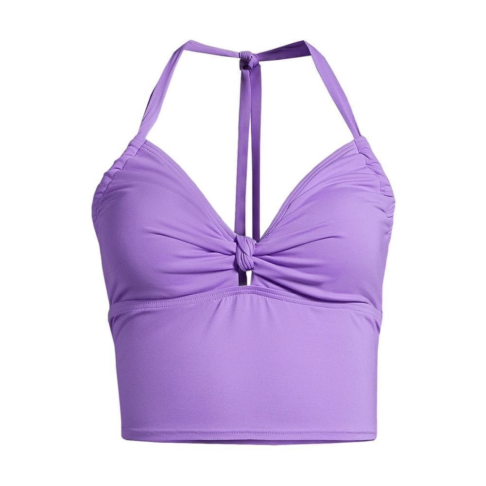 Land's End tankini Top Halter adjustable top knot front lavender fusion Various
